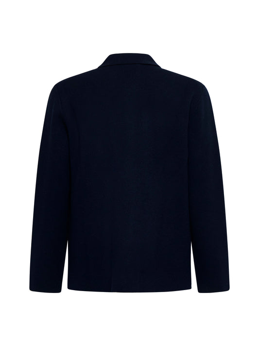 Blue virgin wool knit jacket