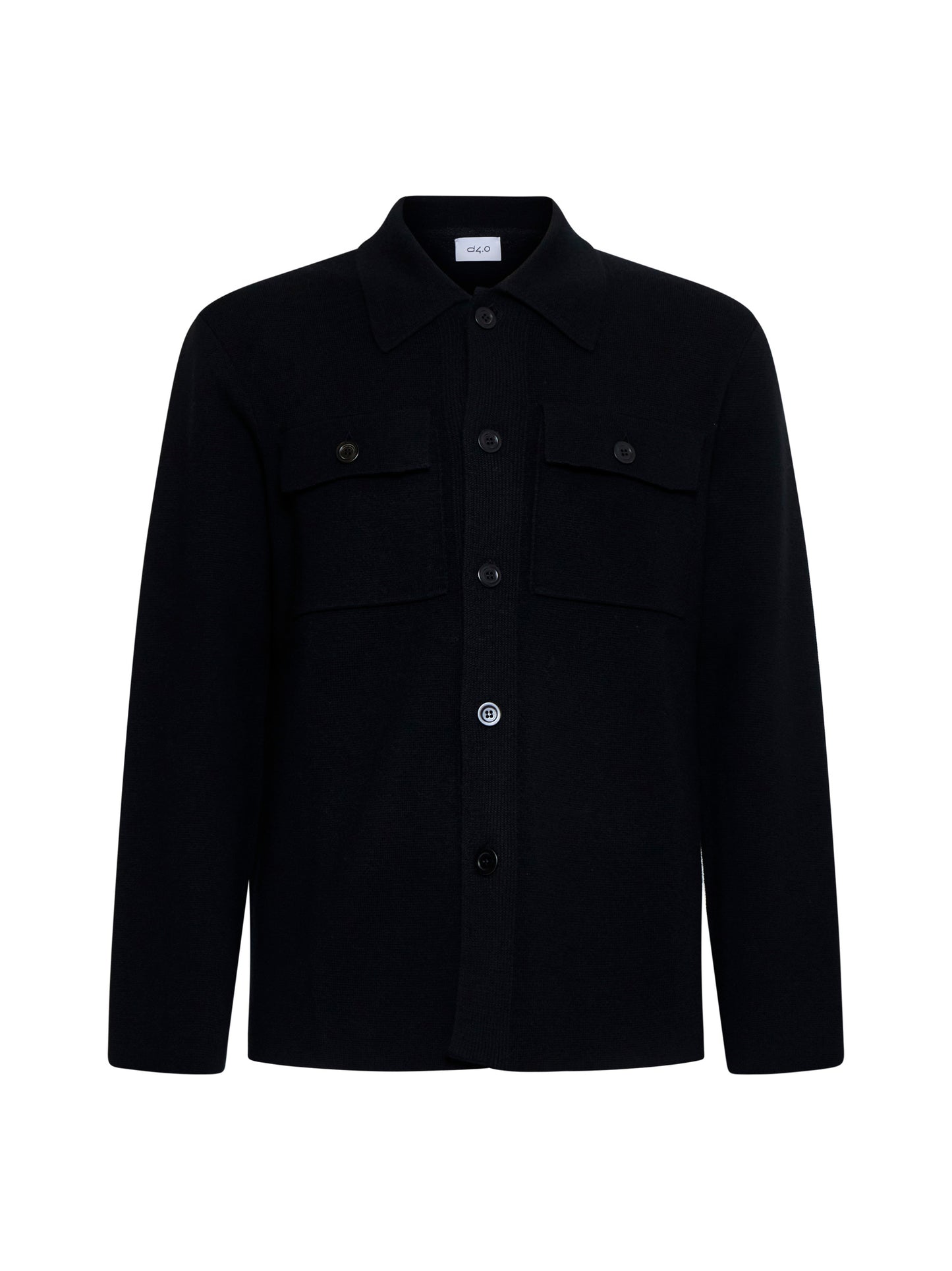 Black virgin wool knit jacket