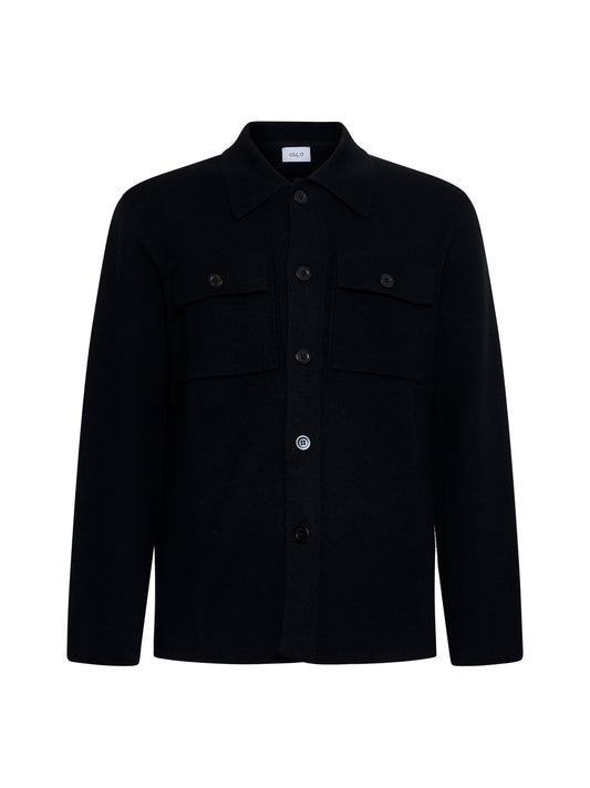 Black virgin wool knit jacket