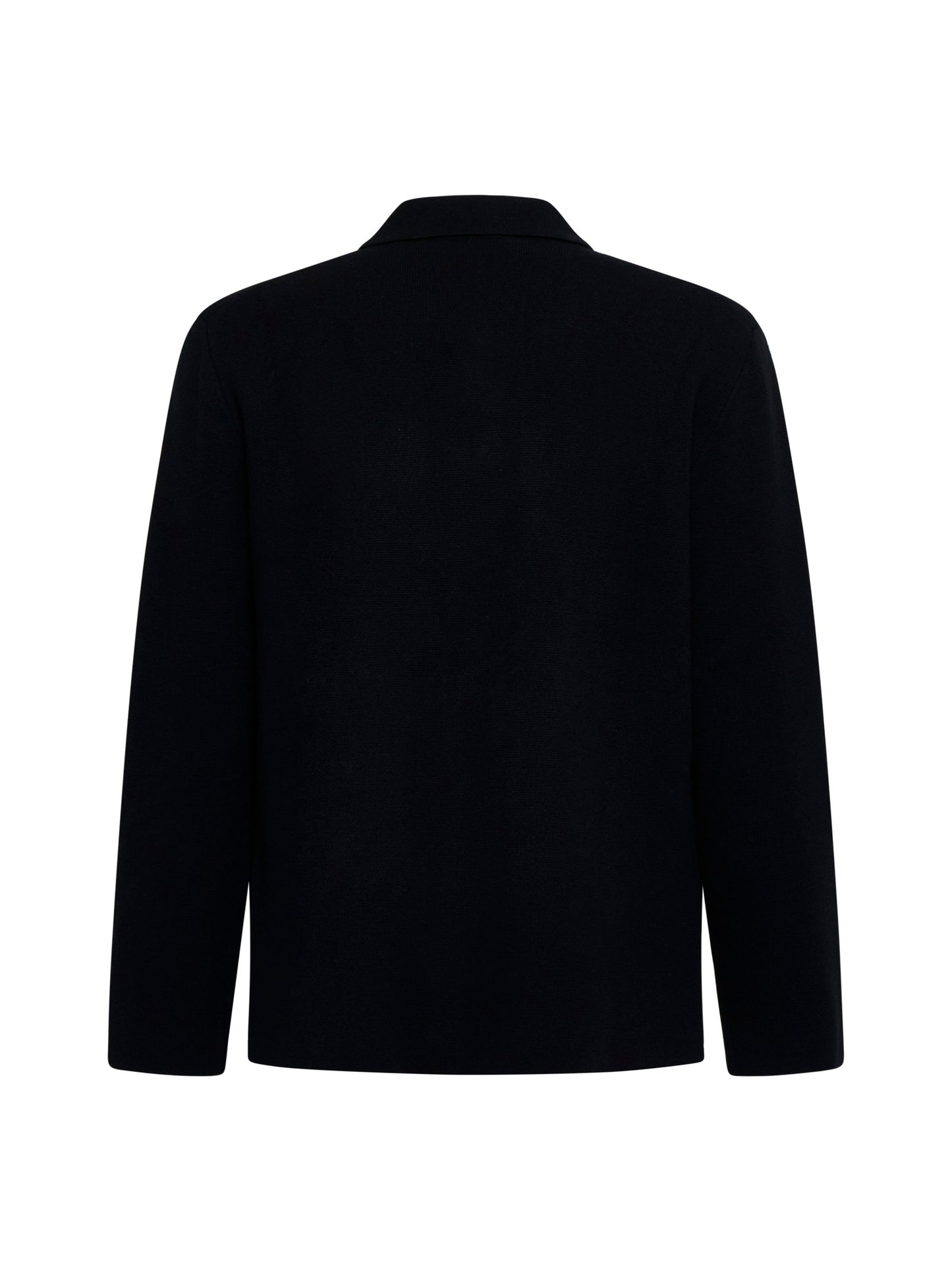 Black virgin wool knit jacket