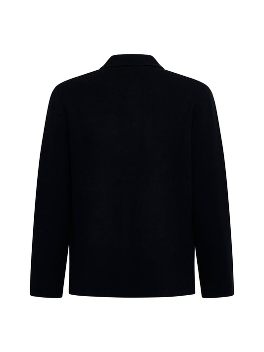 Black virgin wool knit jacket