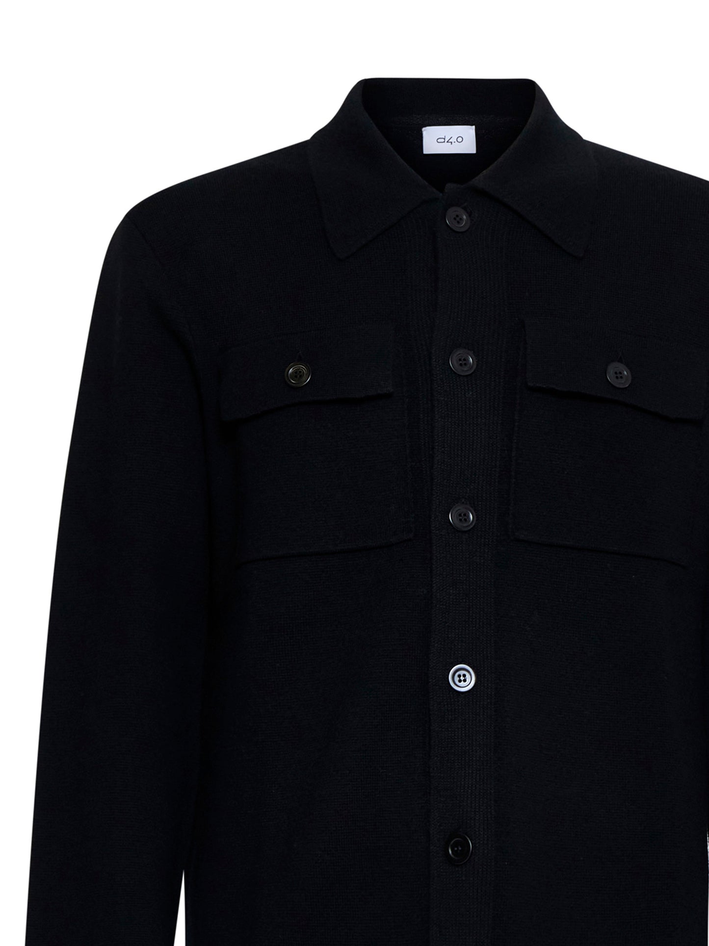 Black virgin wool knit jacket
