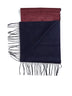 Burgundy and blue scarf with fringes