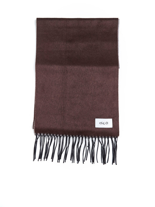Brown and beige scarf with fringes