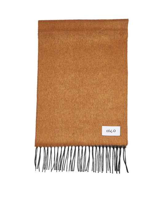 Orange and gray scarf with fringes