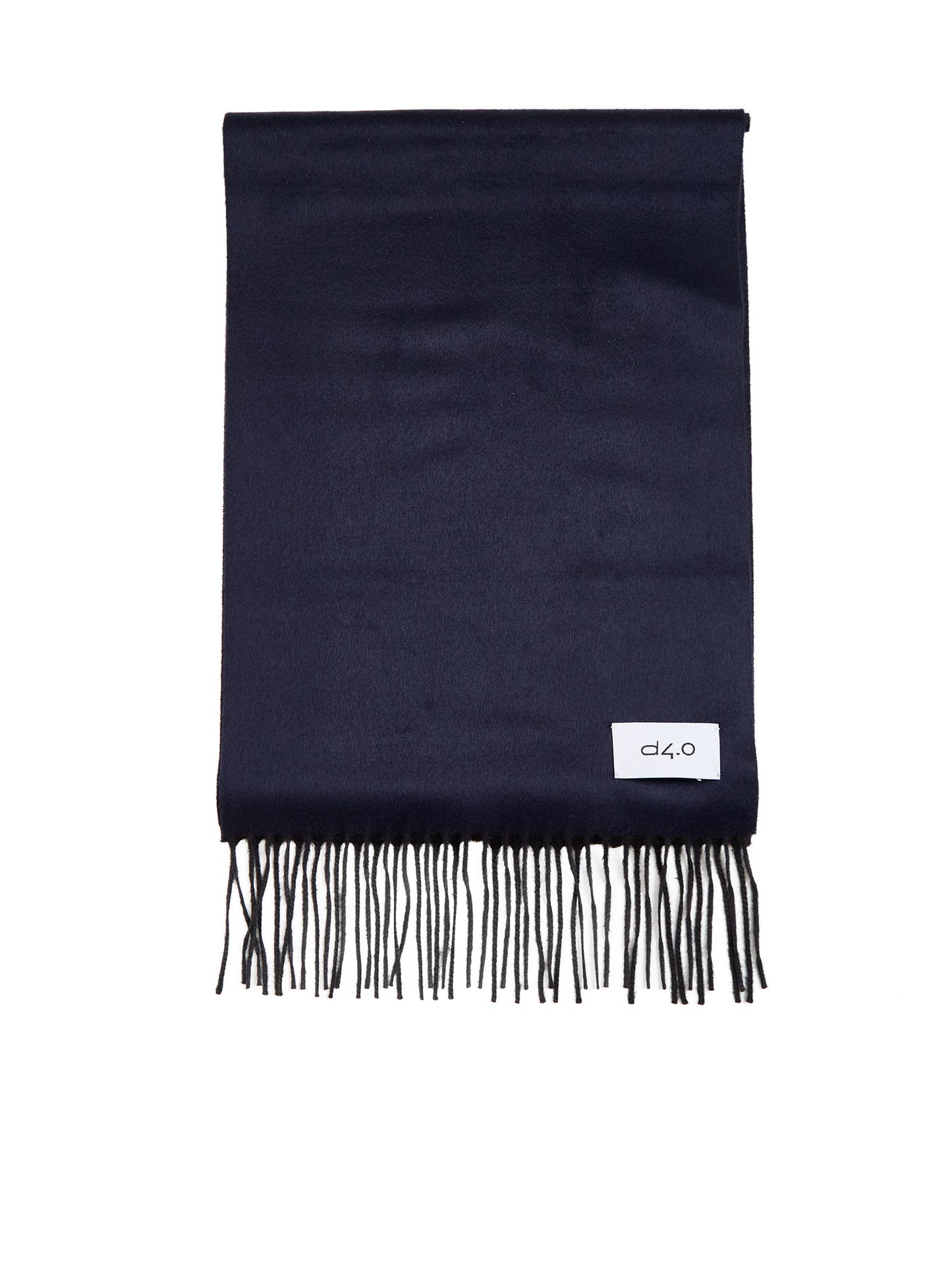 Blue and black scarf with fringes