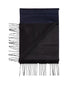 Blue and black scarf with fringes