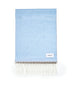 Beige and light blue scarf with fringes