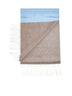 Beige and light blue scarf with fringes