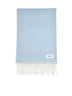 Sciarpa con frange beige e azzurra
