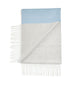 Sciarpa con frange beige e azzurra