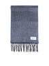 Gray and light blue scarf with fringes