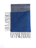 Gray and light blue scarf with fringes