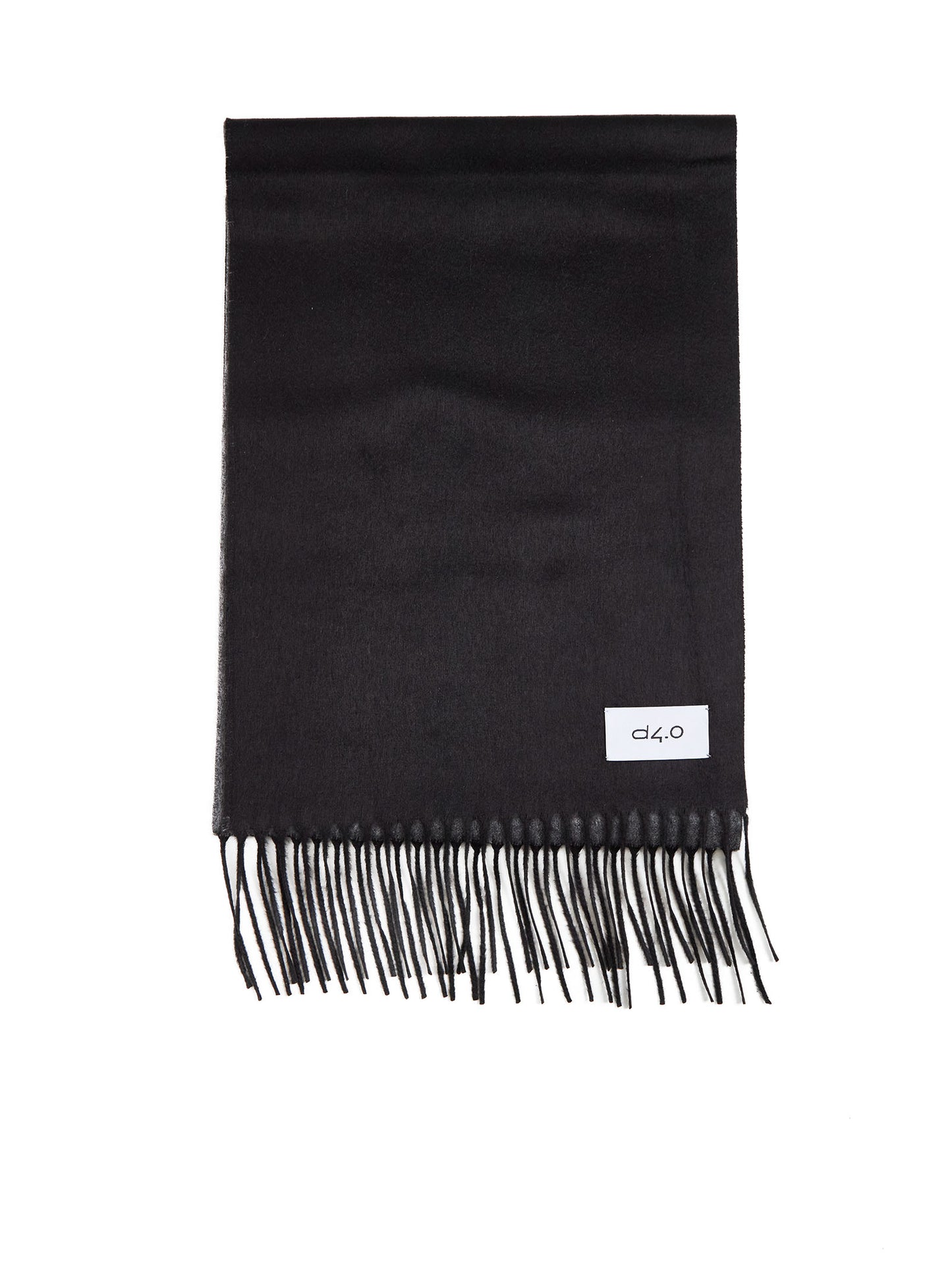 Gray and black scarf with fringes