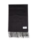Gray and black scarf with fringes