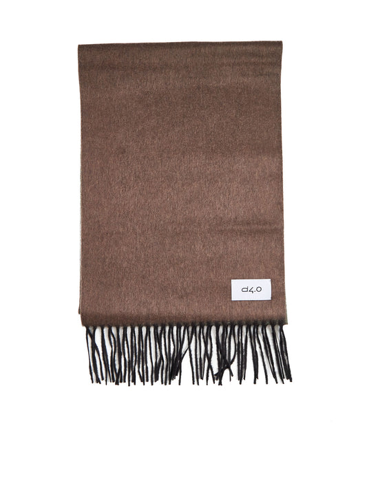 Gray and burgundy scarf with fringes