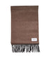 Gray and burgundy scarf with fringes