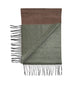 Gray and burgundy scarf with fringes