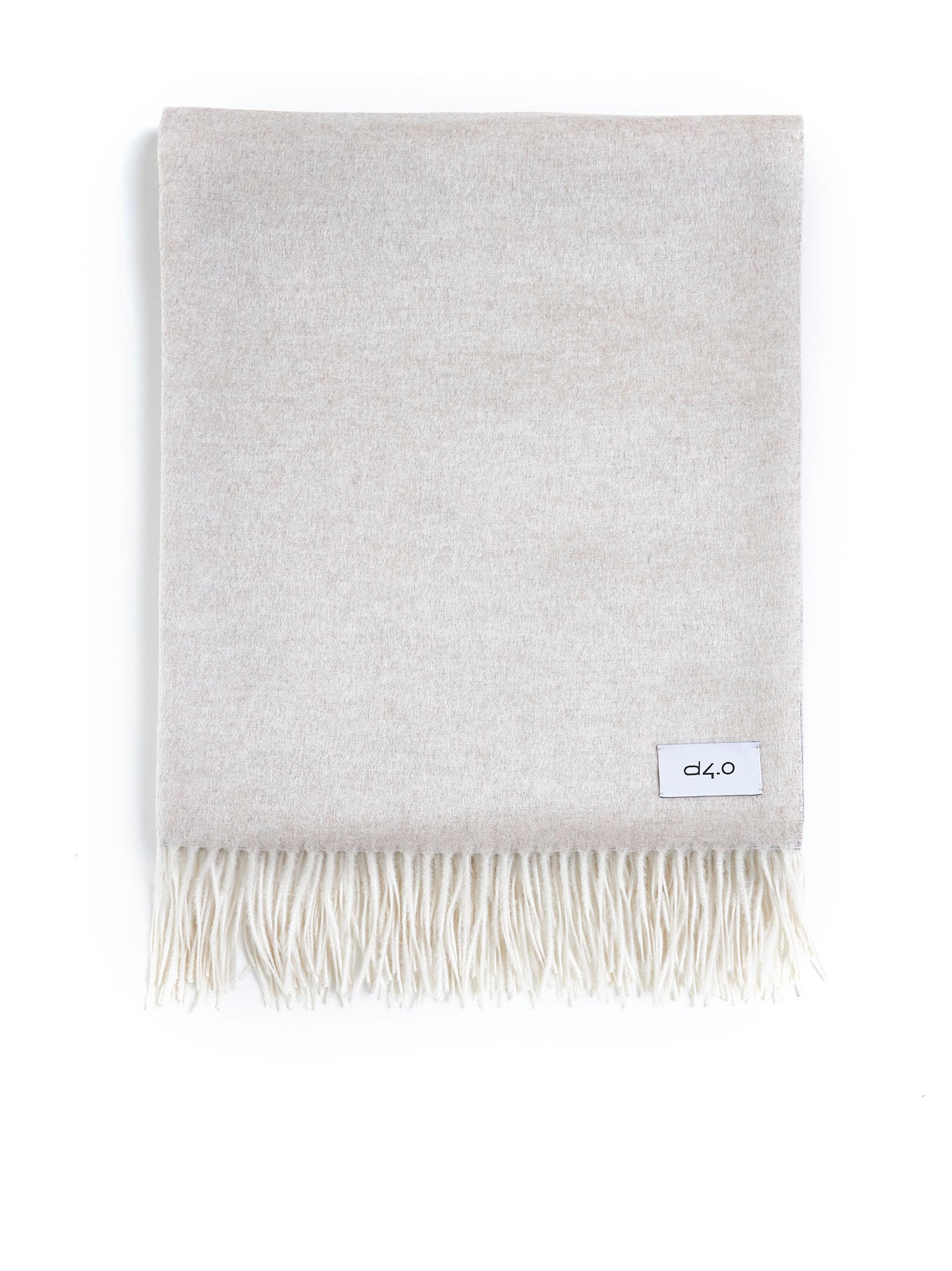 Beige and light gray plaid with fringes