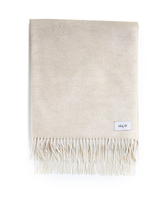 Beige plaid with fringes