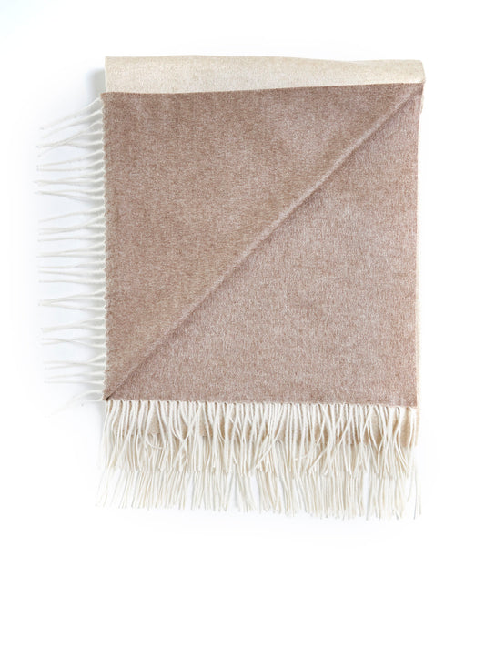 Beige plaid with fringes