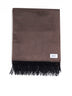 Brown and sage green plaid with fringes