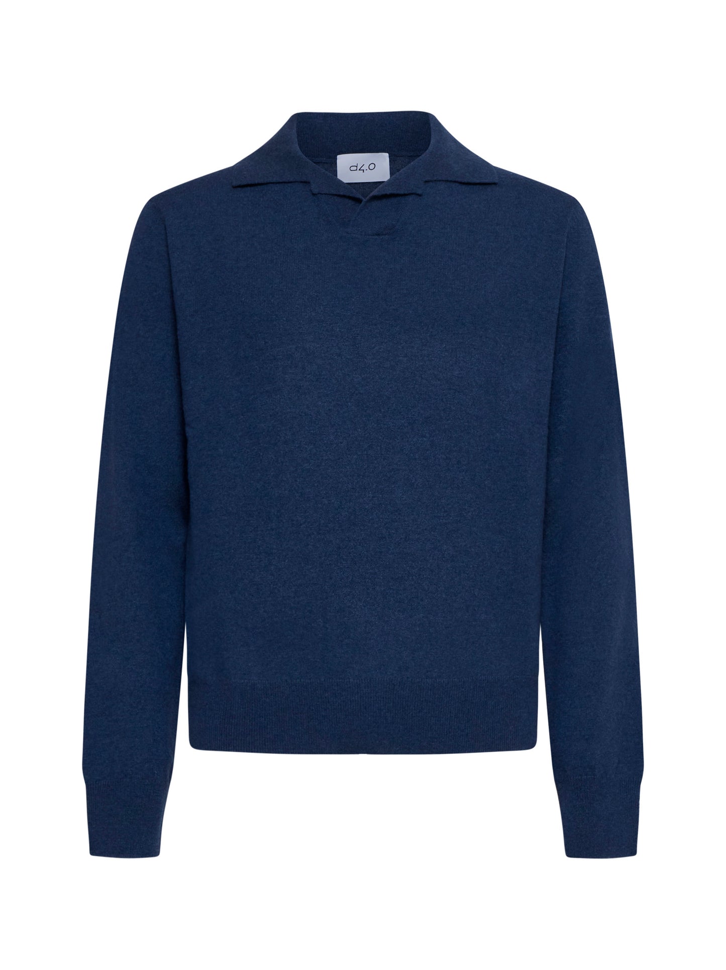 V-neck ribbed-cuff polo shirt
