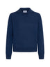 V-neck ribbed-cuff polo shirt