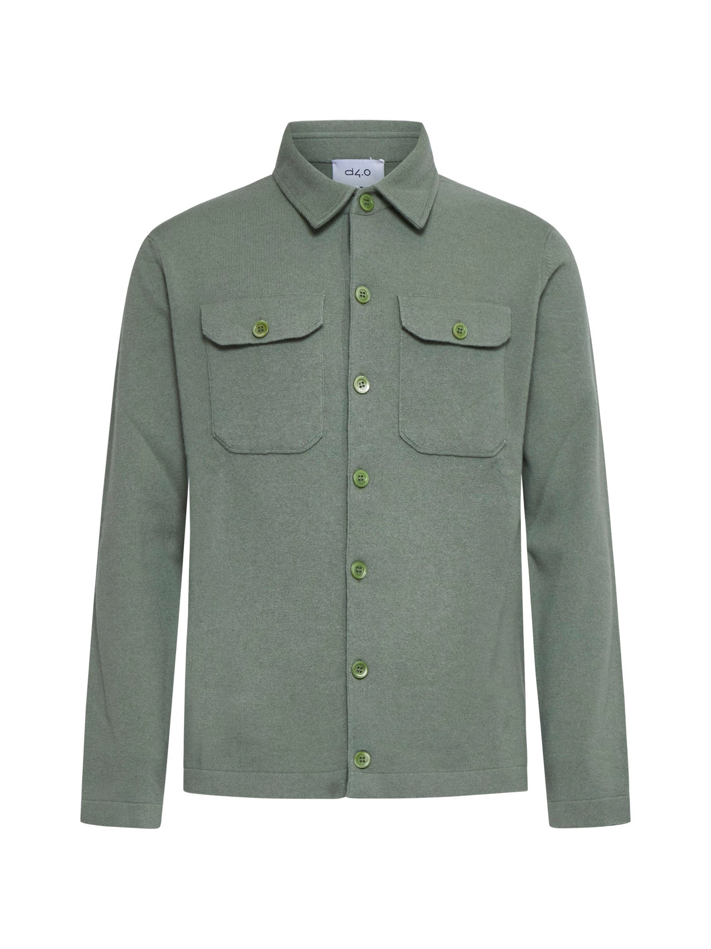 Green cashmere shirt jacket