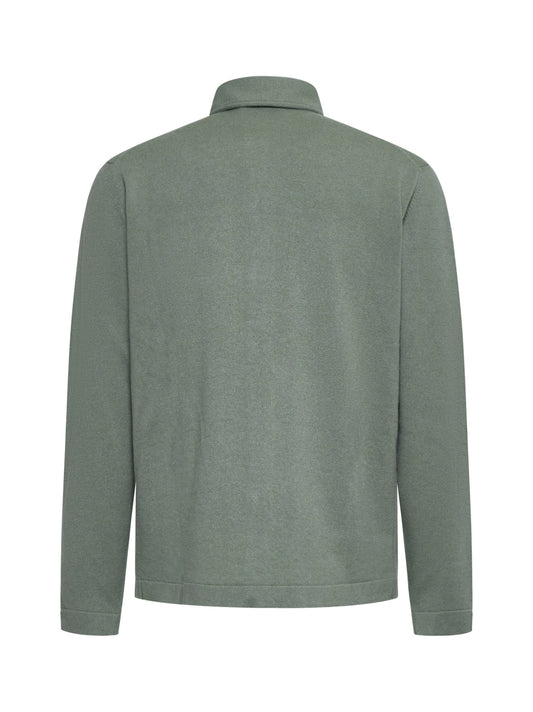 Green cashmere shirt jacket