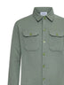 Green cashmere shirt jacket