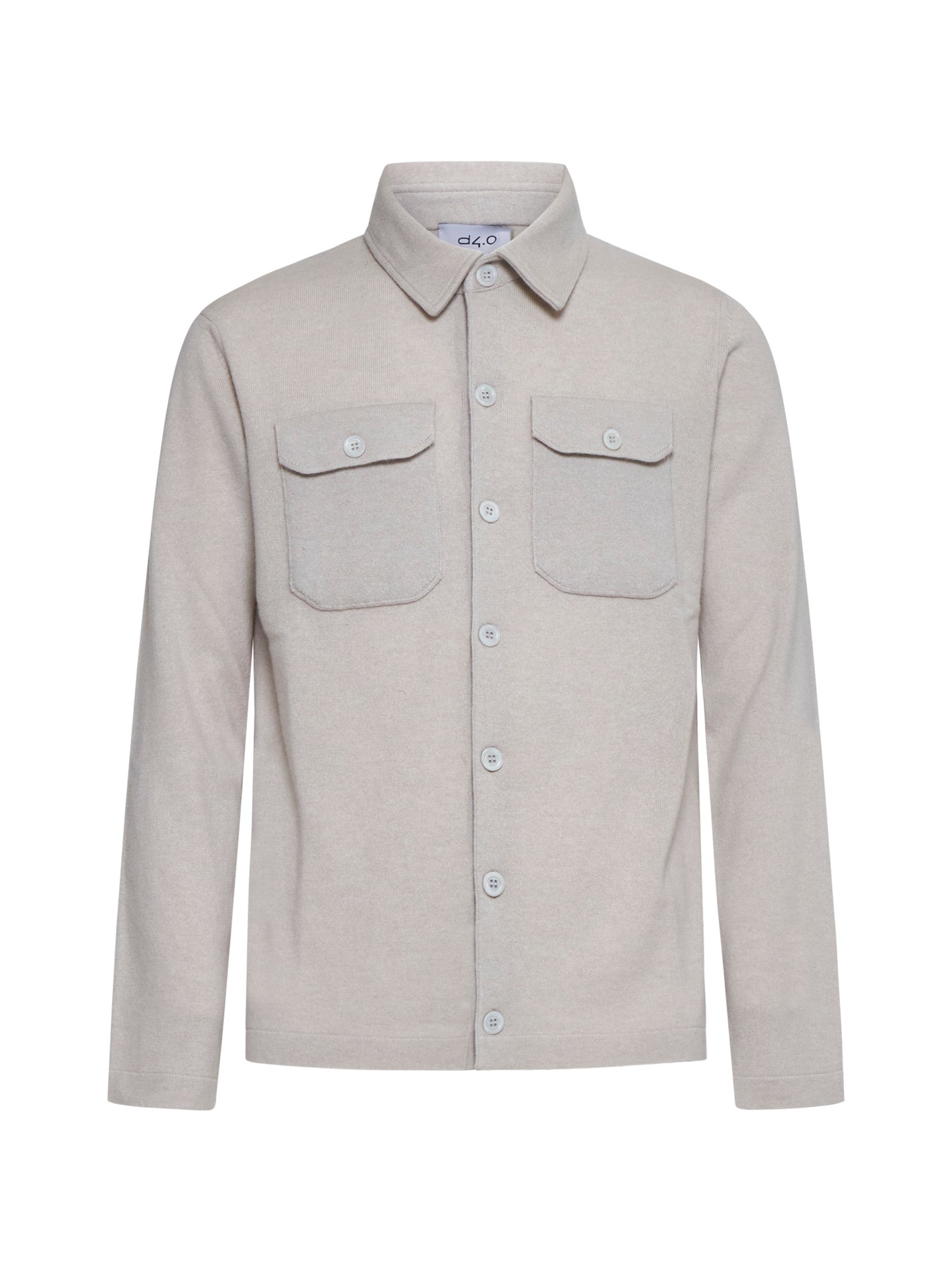 Beige cashmere shirt jacket