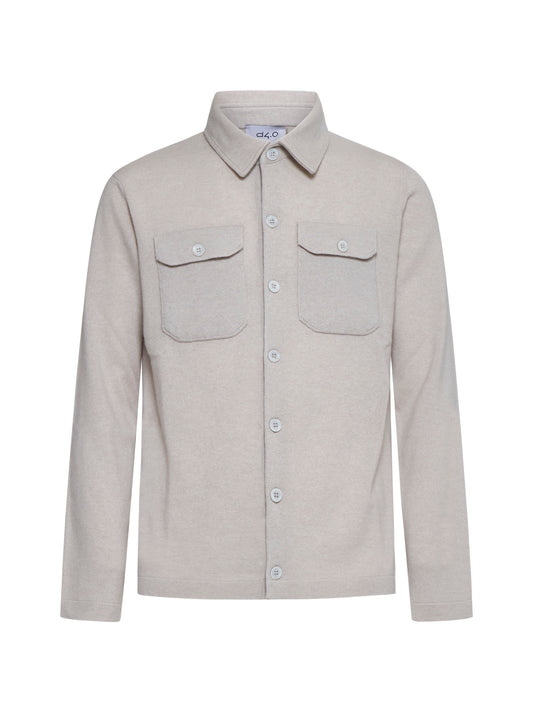 Beige cashmere shirt jacket