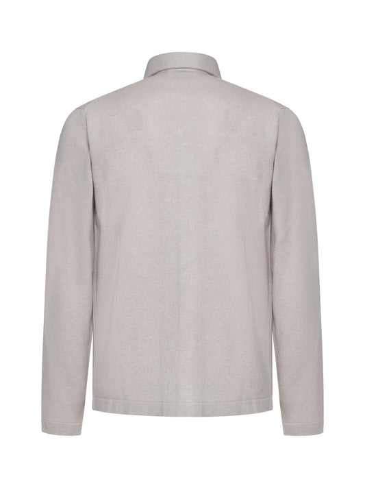 Beige cashmere shirt jacket