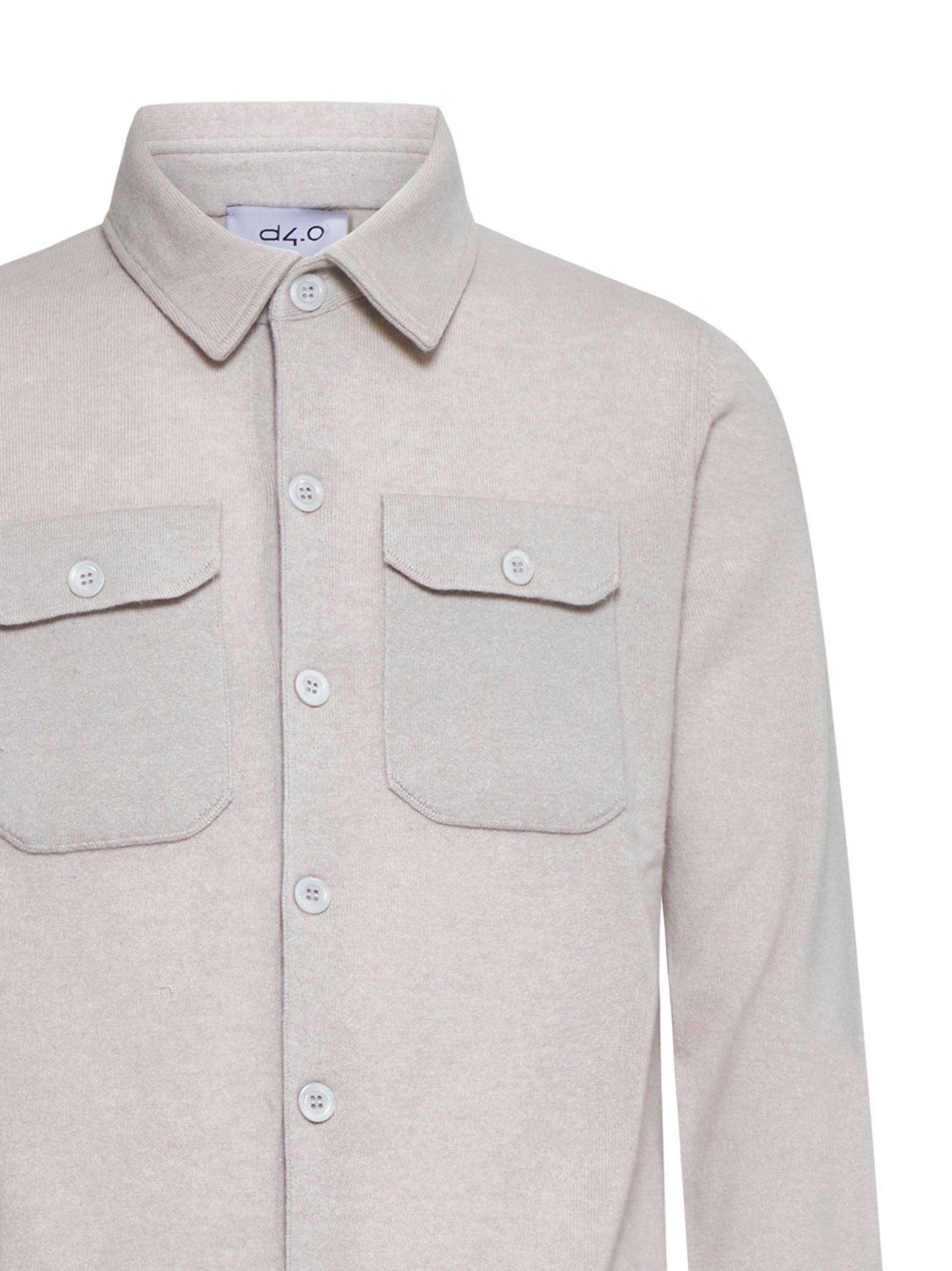 Beige cashmere shirt jacket