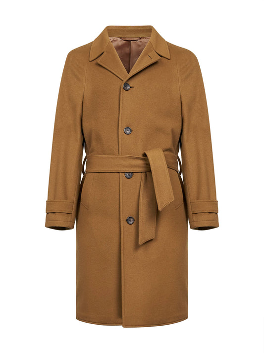 Camel wool and cashmere Boston coat