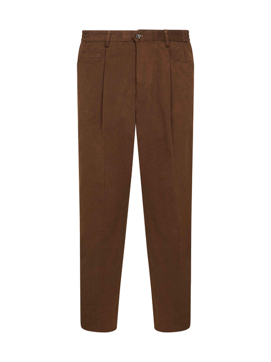 Pantaloni Bricklane in fustagno stretch marrone