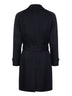 Navy blue virgin wool belted coat