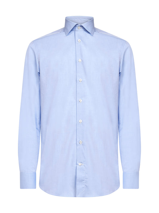 Light blue cotton poplin shirt