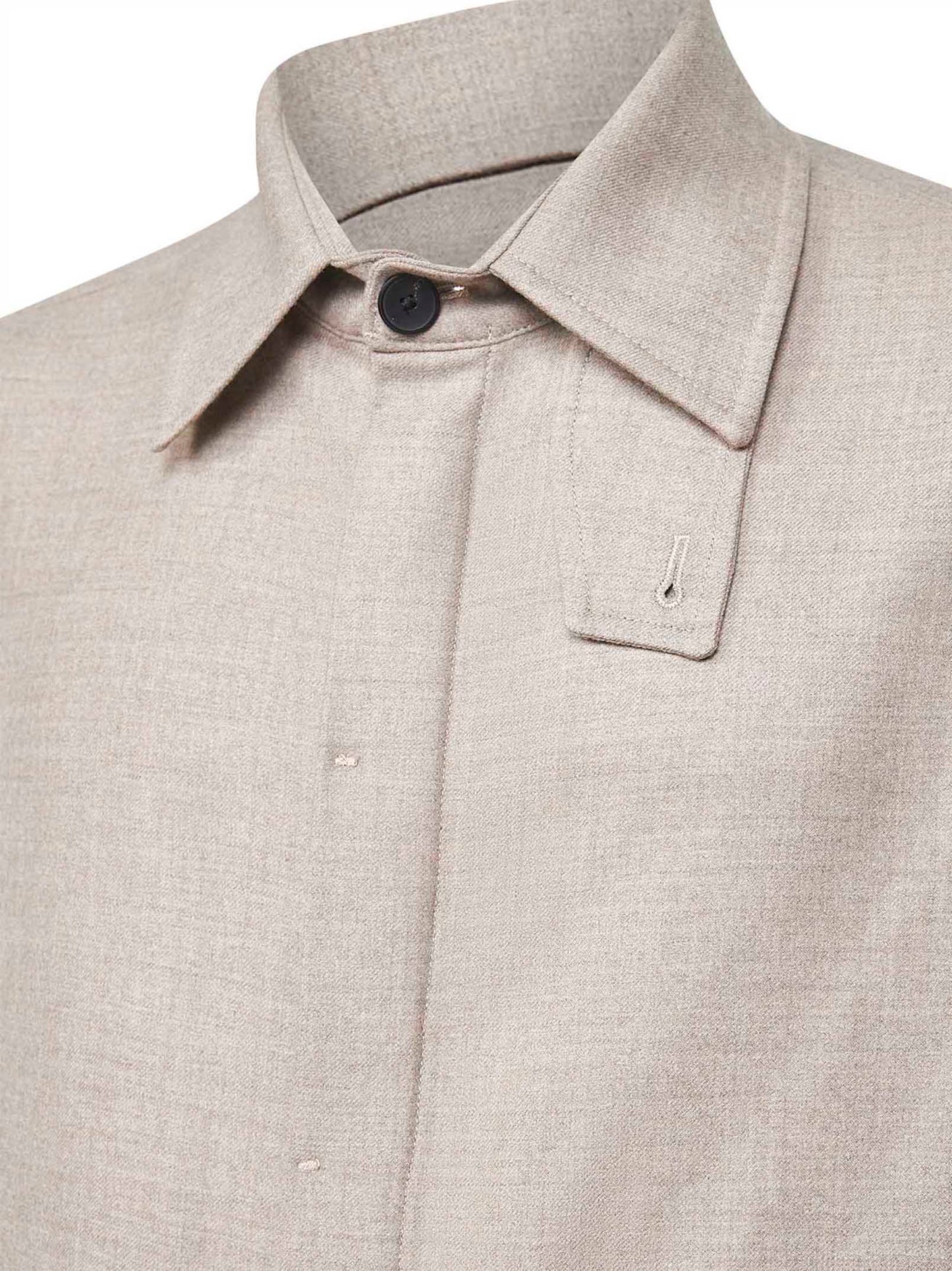 Giacca camicia Chet in flanella stretch Loro Piana beige