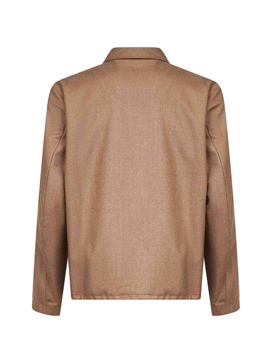 Beige virgin wool Chore jacket<BR/>