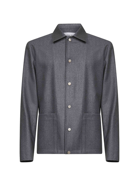Chore jacket in lana vergine grigia