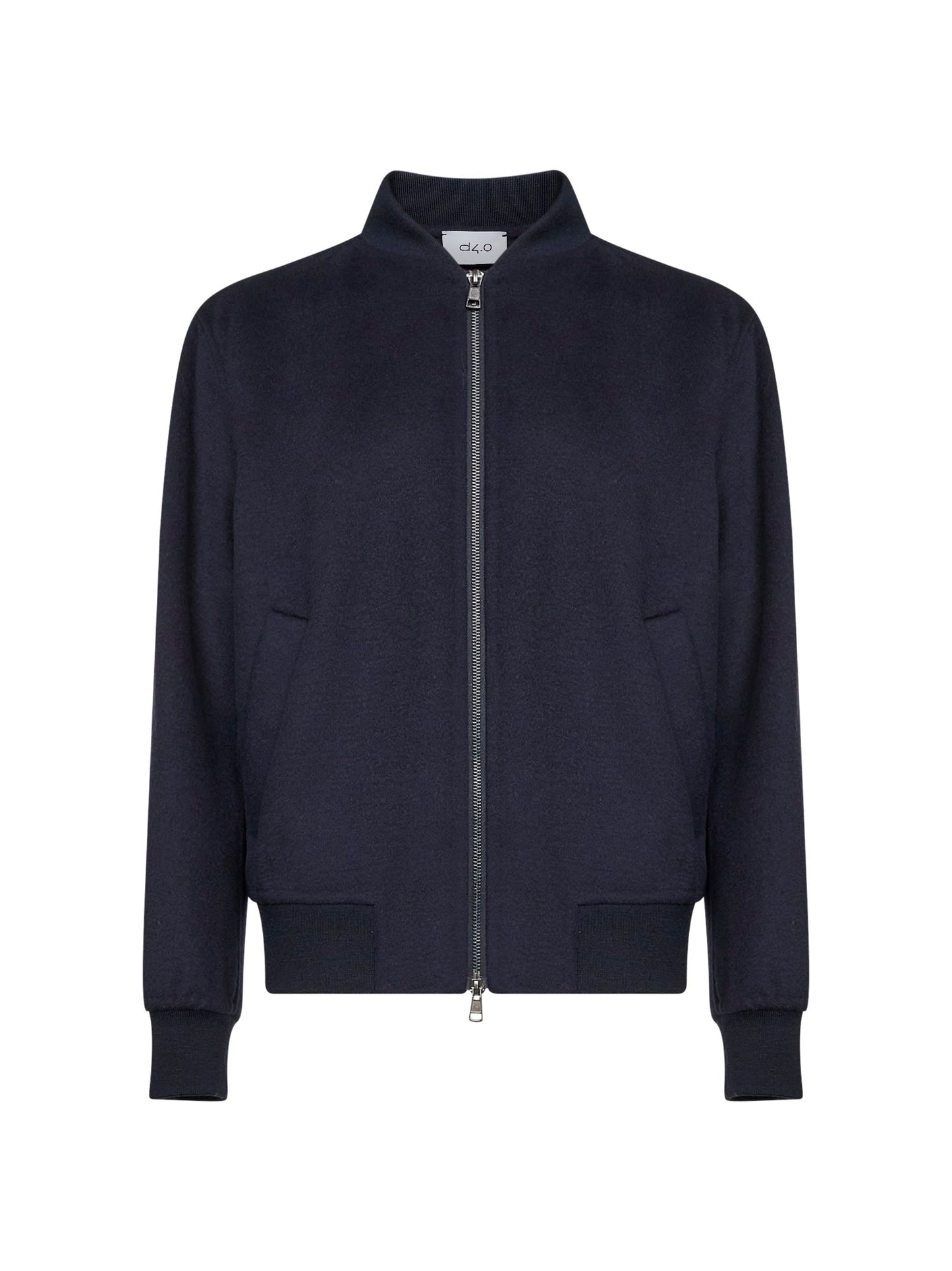 Giacca bomber in double di lana blu