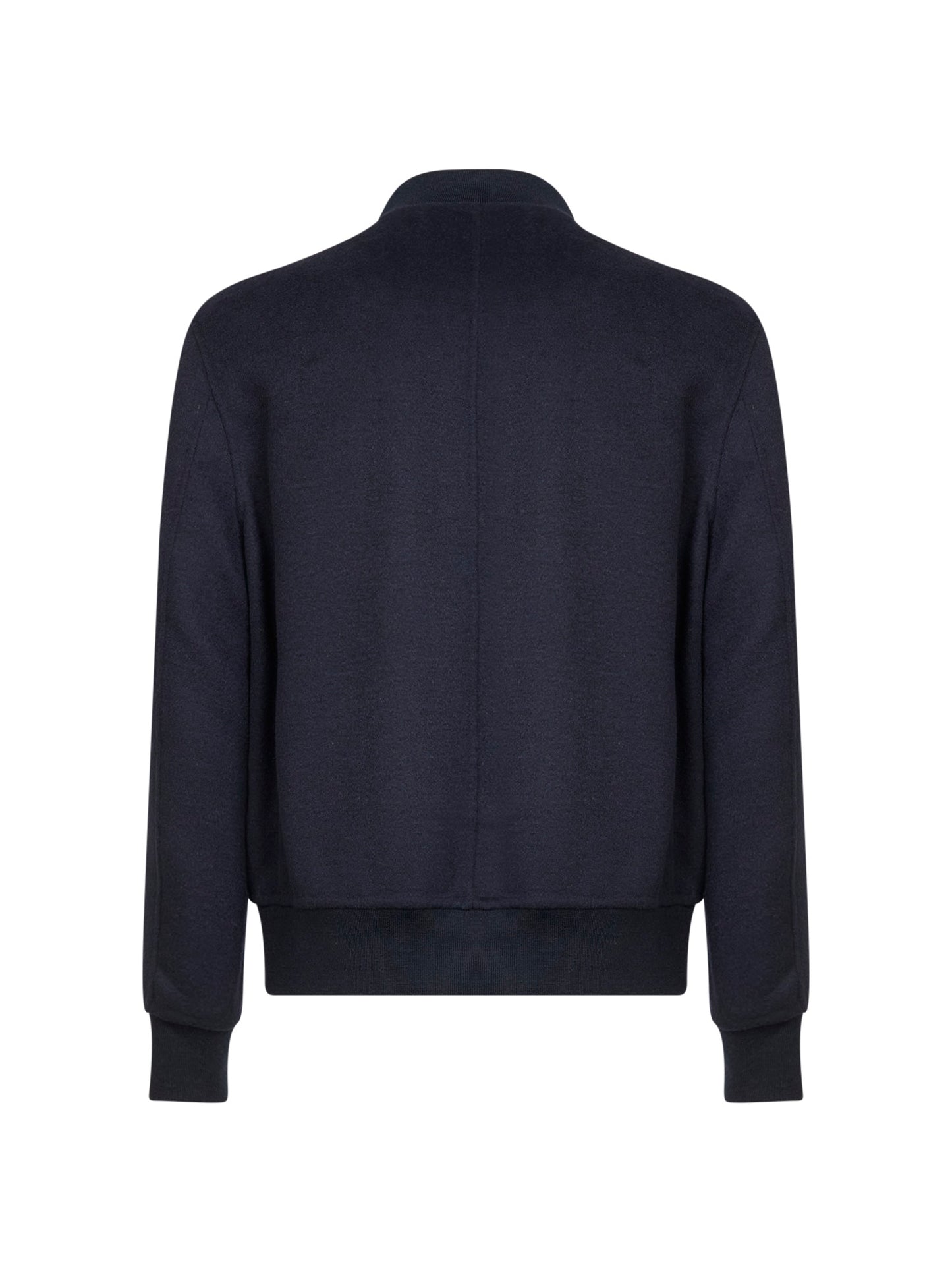 Giacca bomber in double di lana blu