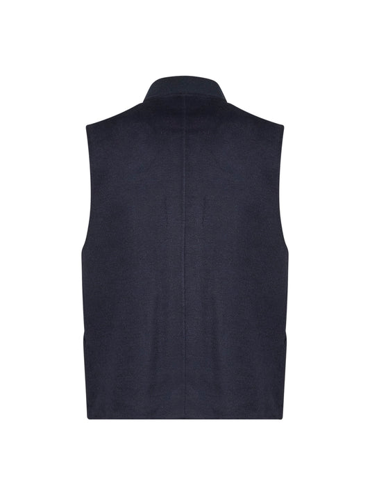 Gilet in double di lana blu
