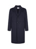 Blue double wool single-breasted coat