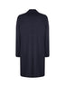 Blue double wool single-breasted coat