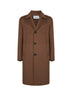 Cappotto monopetto in double di lana marrone