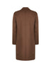 Cappotto monopetto in double di lana marrone