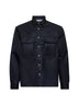Blue nylon shirt jacket